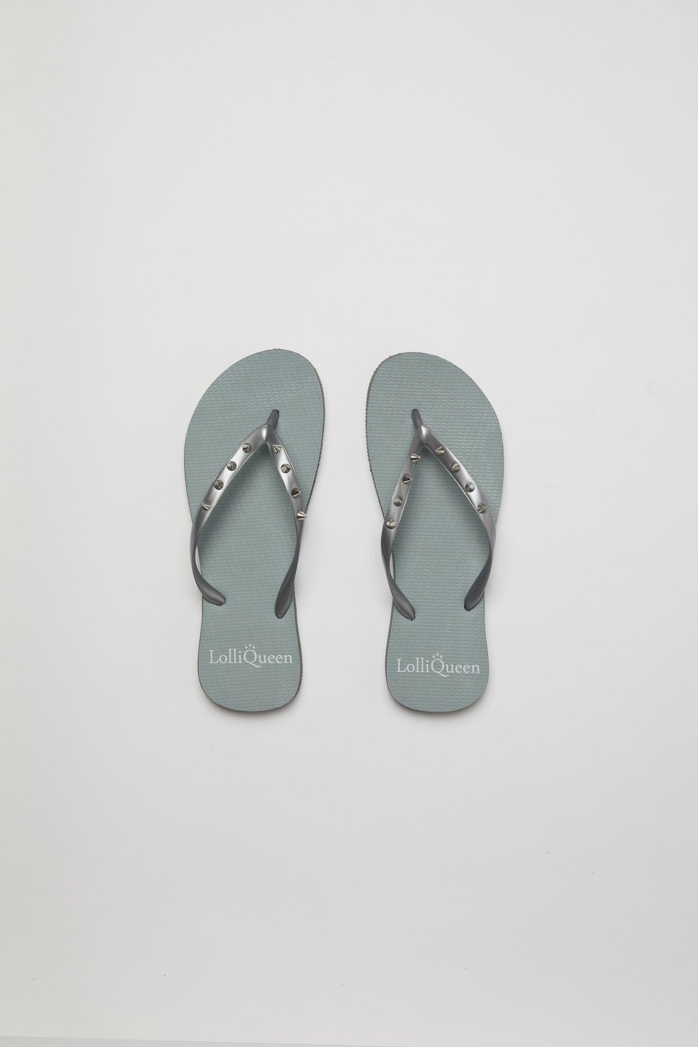 All Grey Spikes Flip flop